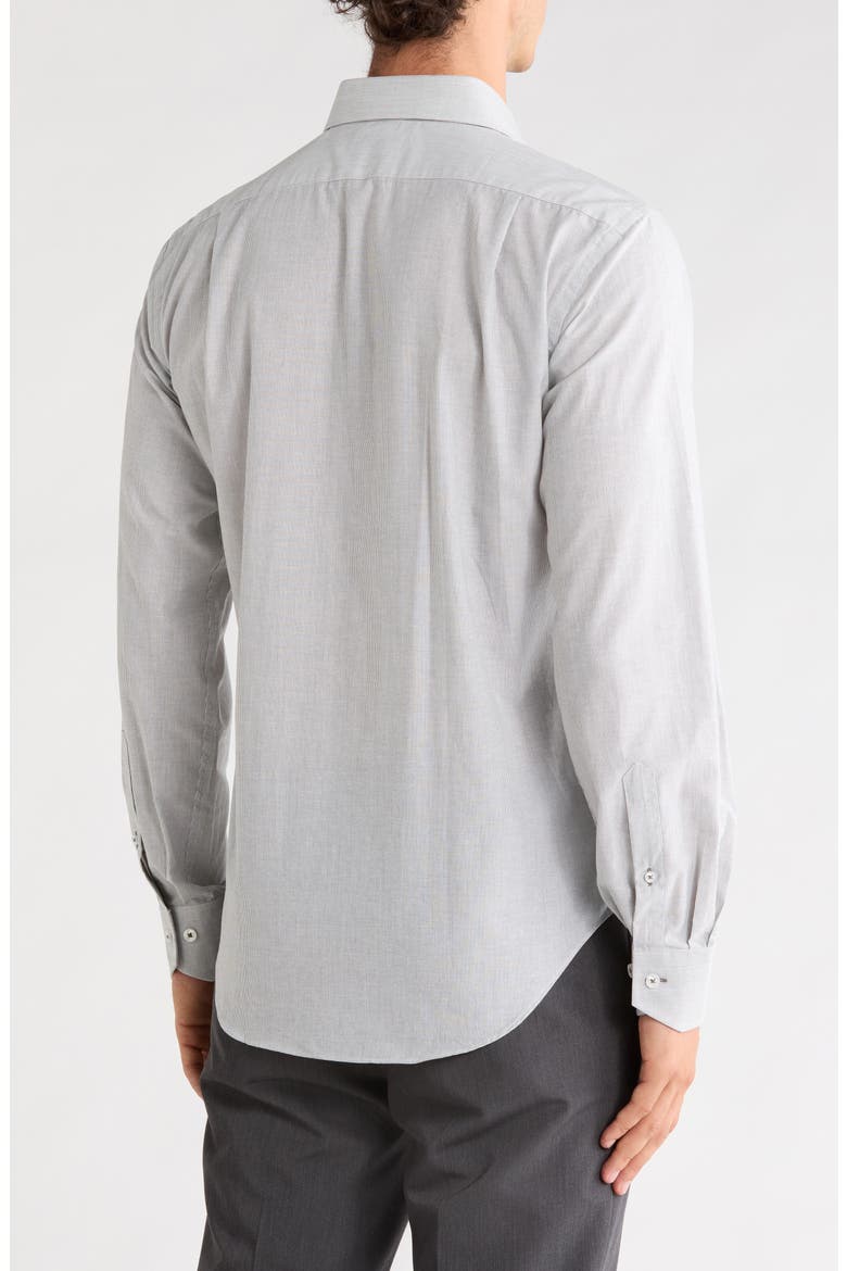Trim Fit Stripe Dress Shirt, Alternate, color, CLOUDY GREY