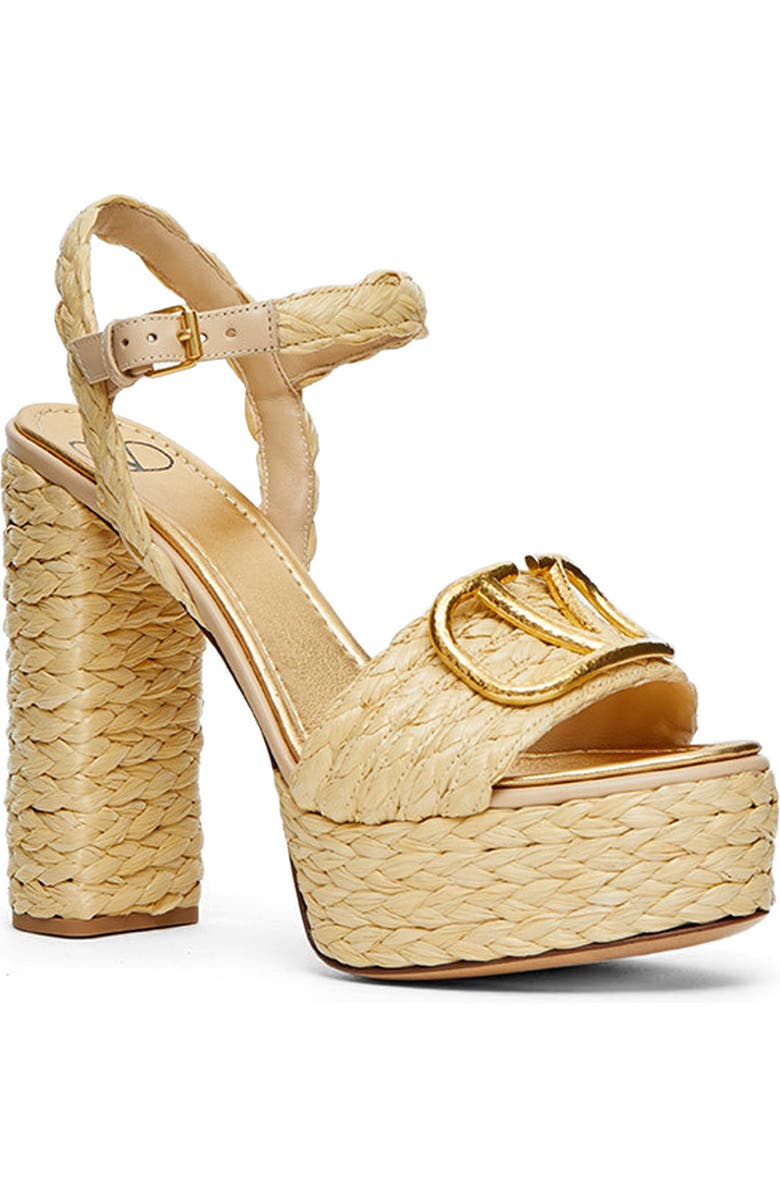 Valentino Garavani VLOGO Woven Platform Sandal, Main, color,