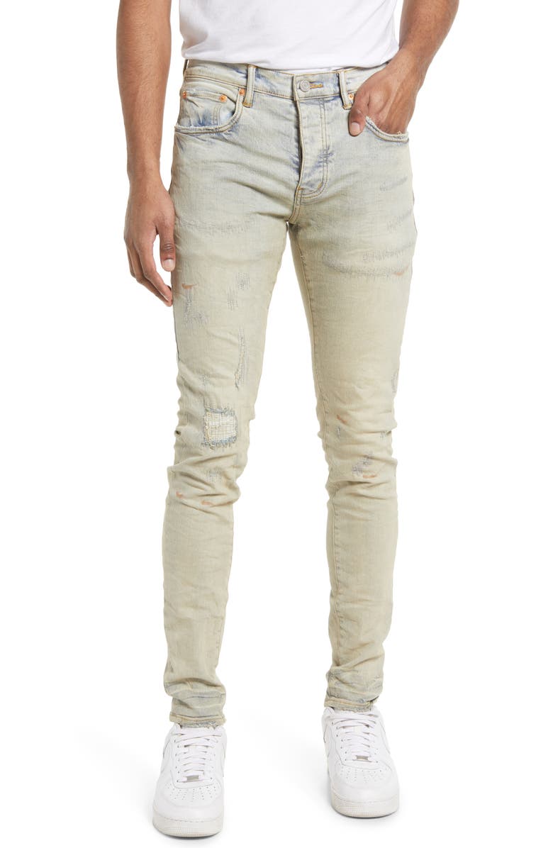 PURPLE BRAND Distressed Skinny Jeans, Main, color, Superlight Oil Repair