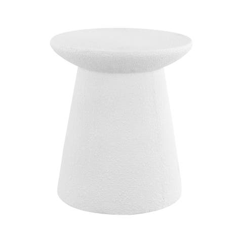 Hollie 18" Minimalist Modern Drum Indoor/Outdoor Accent Table Pedestal