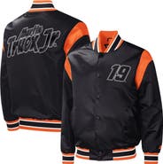 STARTER Men's Starter Black Martin Truex Jr Force Play Full-Snap Varsity Jacket