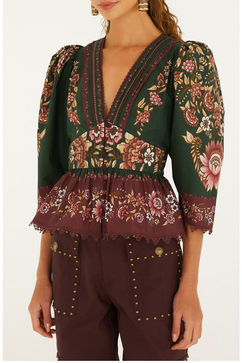 Daniela Floral Cotton Top, Main, color, DANIELA GREEN
