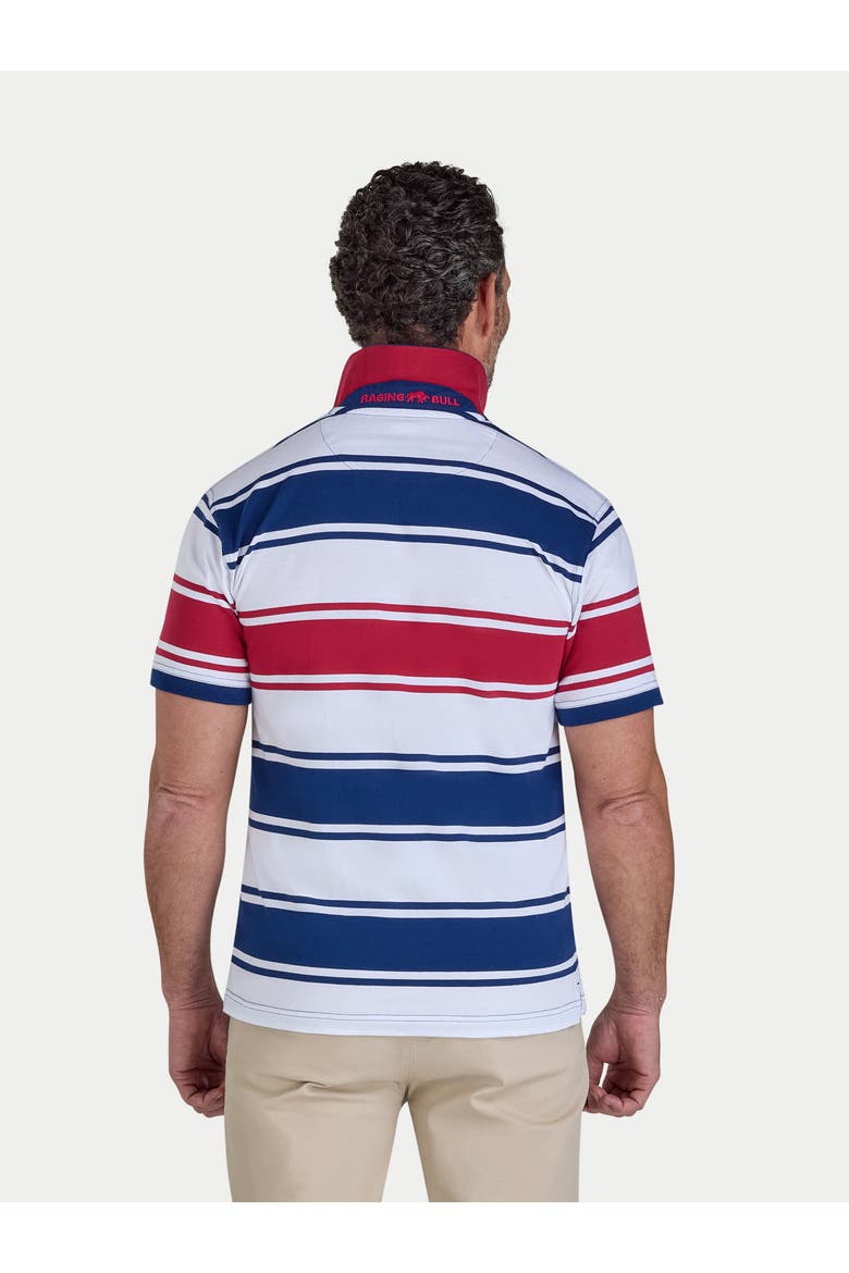 Wide Stripe Jersey Polo Shirt, Alternate, color, Navy