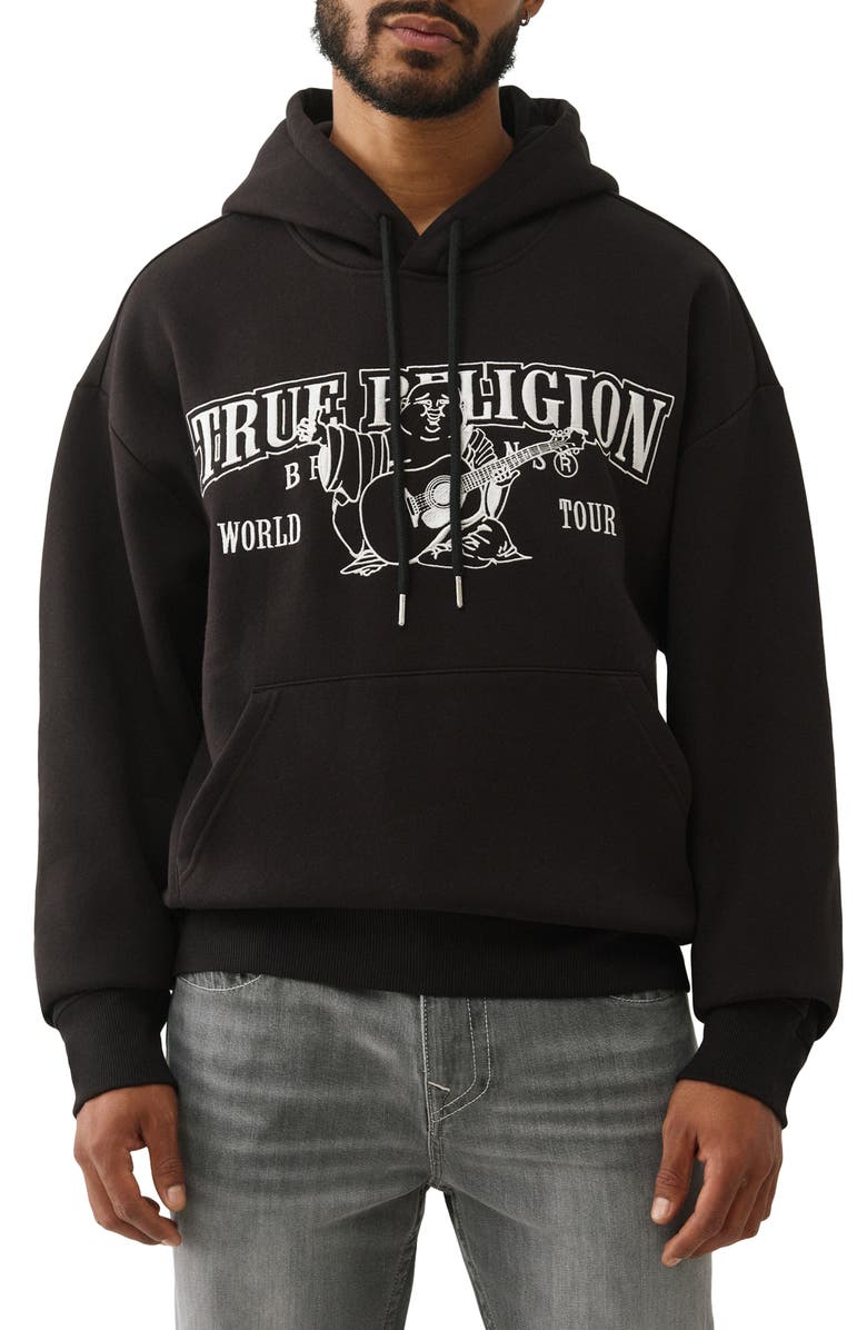 True Religion Number One Cotton Graphic T-Shirt, Main, color, Jet Black