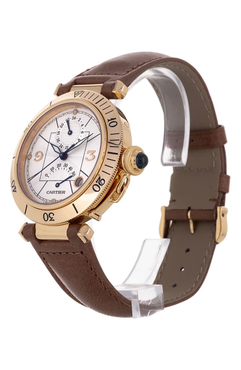 Watchfinder & Co. Pasha Preowned Automatic Faux Leather Strap Watch, 38mm, Alternate, color, 