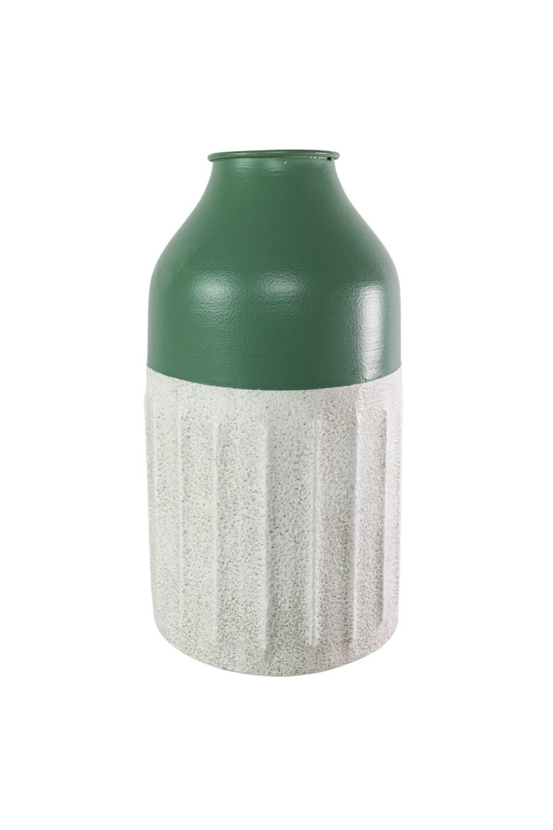 Dipped Sandy Vase Green Metal, Main, color, Green