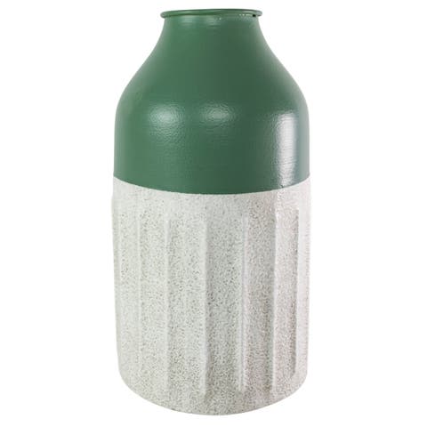 Dipped Sandy Vase Green Metal