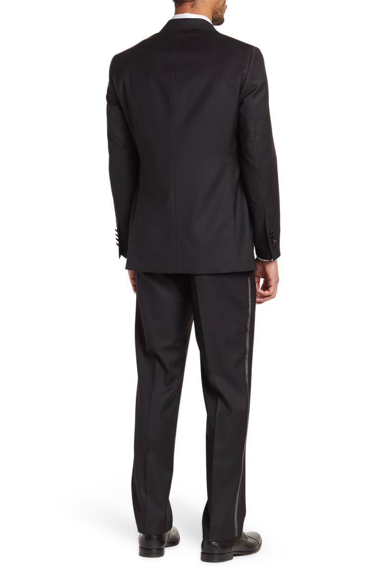 Mercantile One-Button Peak Lapel Tuxedo, Alternate, color, BLACK