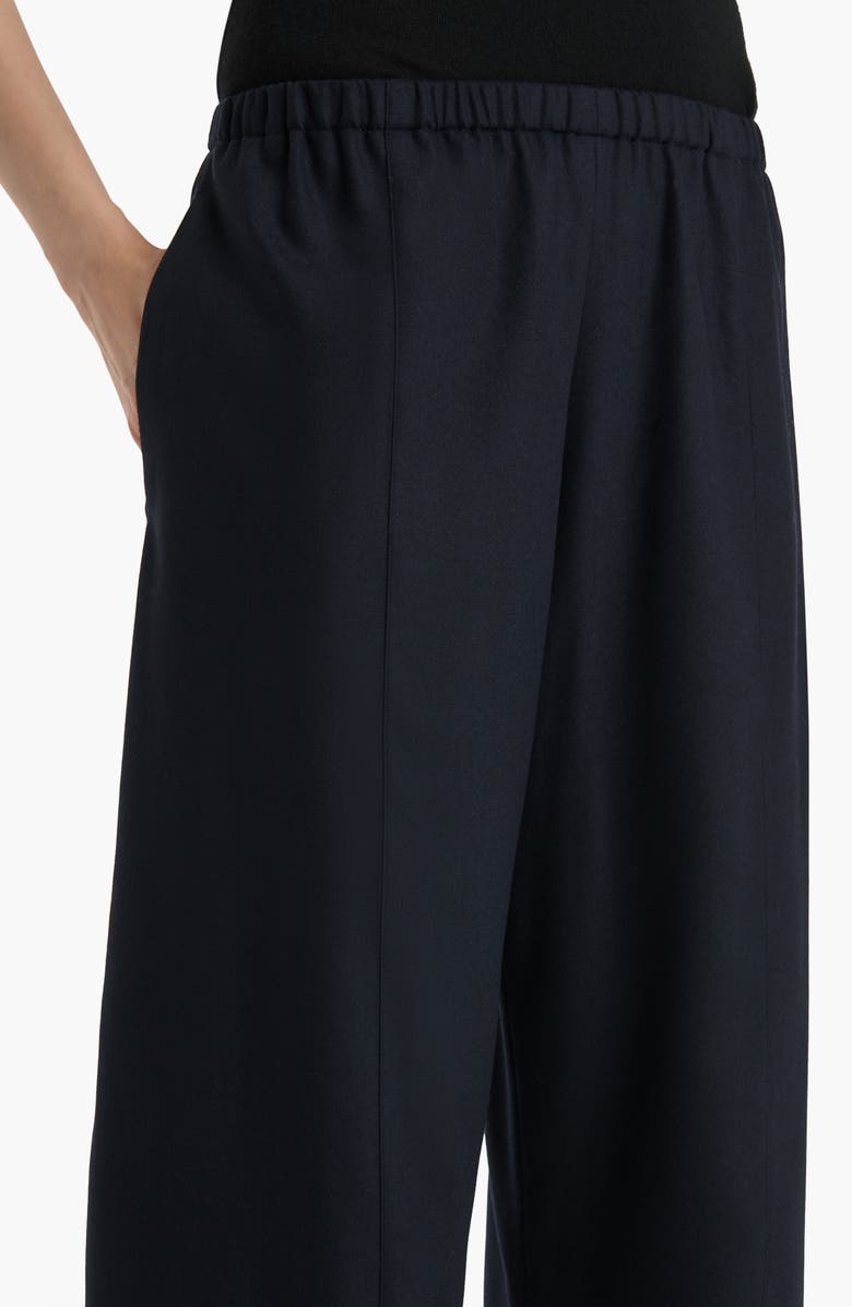 Khaite Clover Stretch Virgin Wool & Cashmere Bow Leg Pants, Alternate, color, Dark Navy