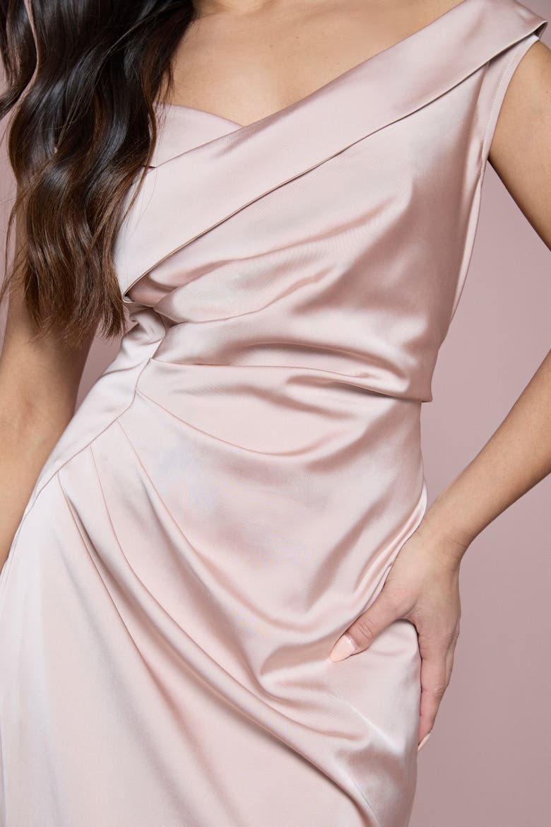 Petite Bardot Maxi Dress, Alternate, color, Mocha