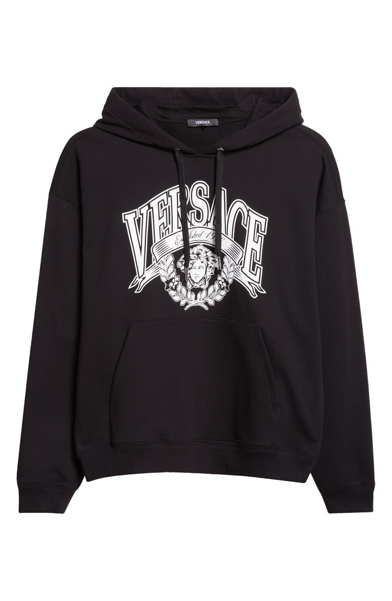 Versace Medusa Logo Graphic Hoodie, Alternate, color, Black