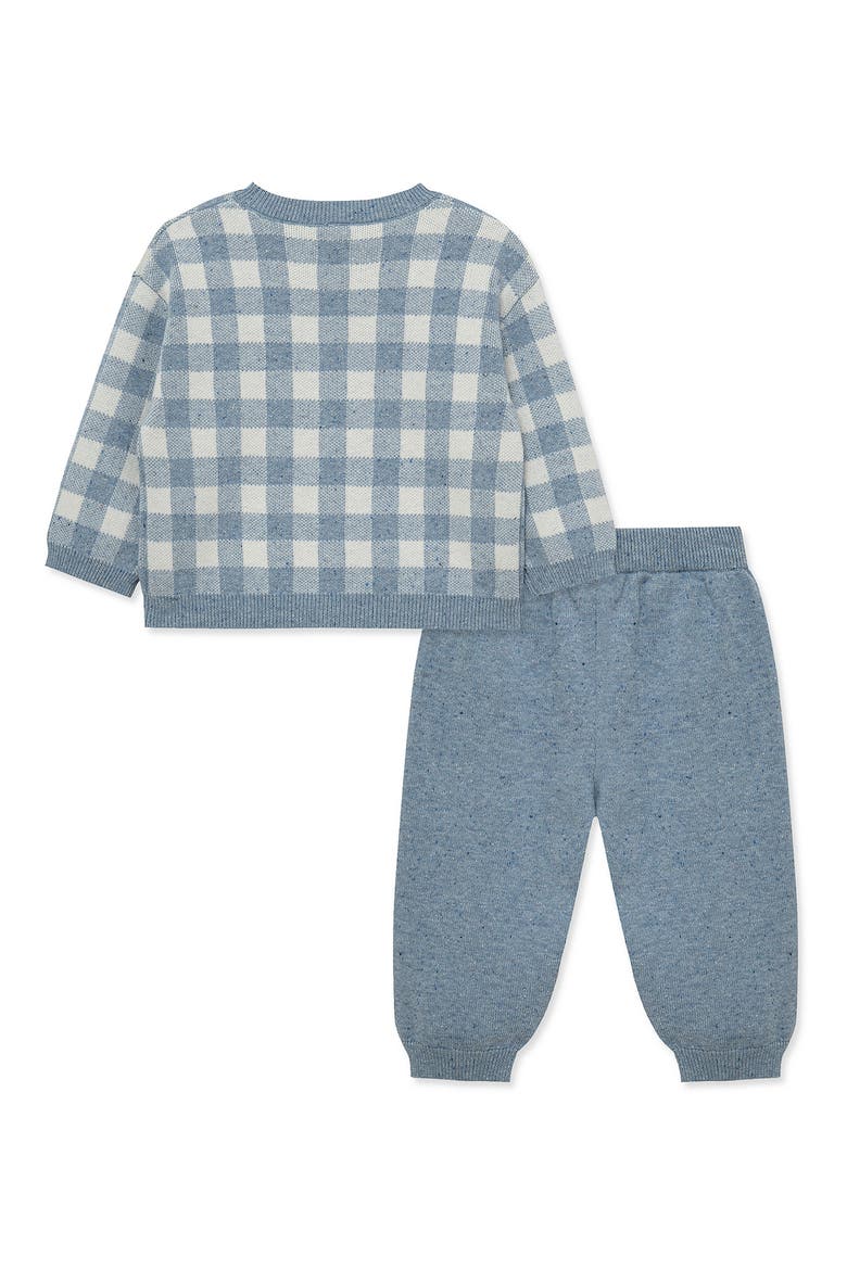 Kids' Gingham Check Sweater & Joggers Set, Alternate, color, BLUE