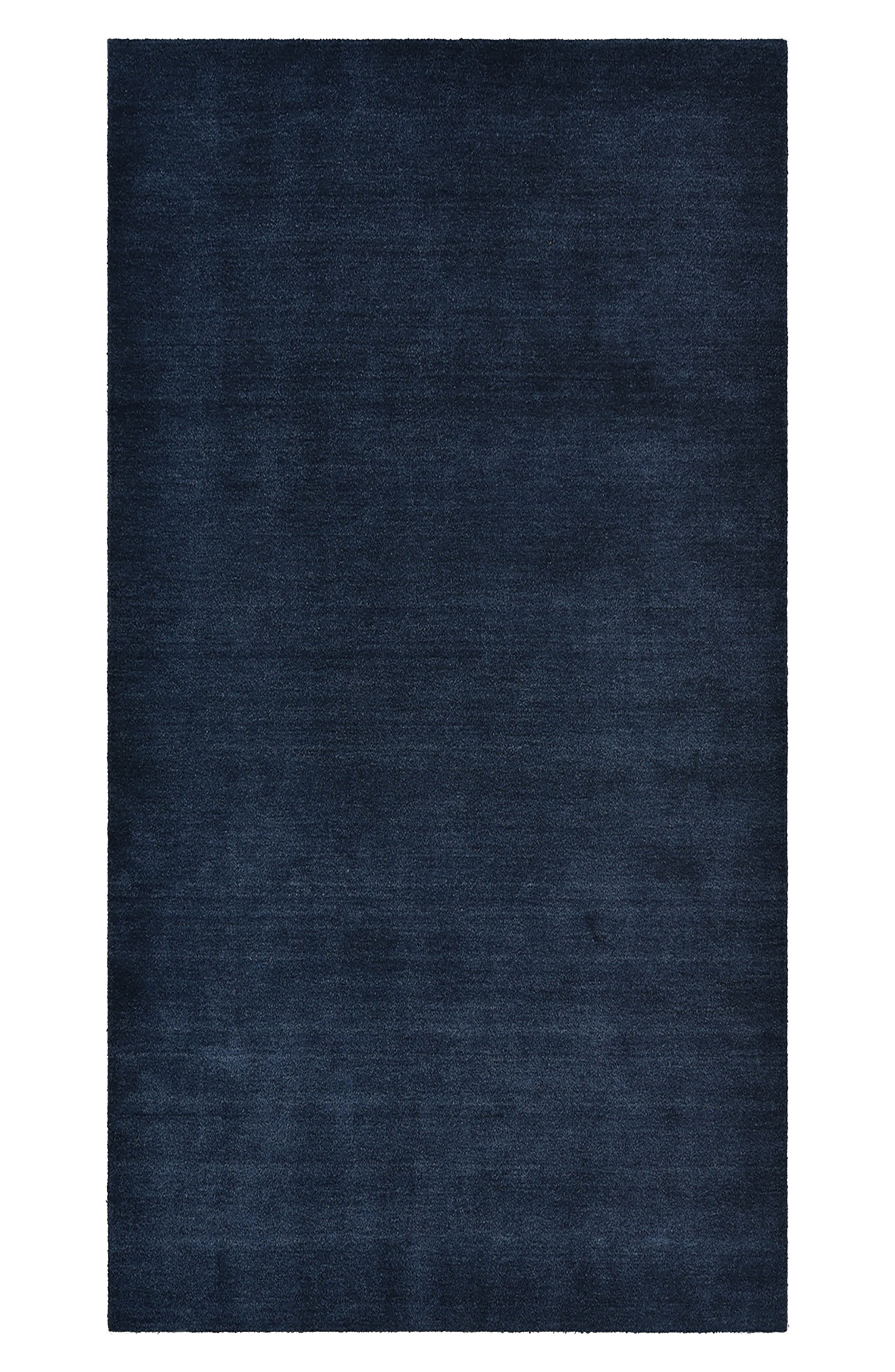 Solo Rugs Zayn Handmade Wool Blend Area Rug in Blue 