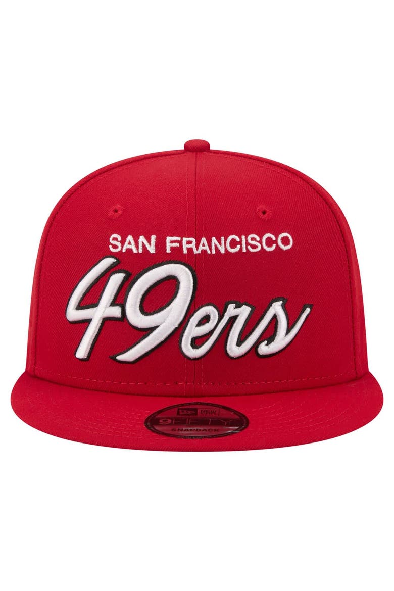 Men's New Era  Scarlet San Francisco 49ers Core Team Script 9FIFTY Snapback Hat, Alternate, color, Scarlet