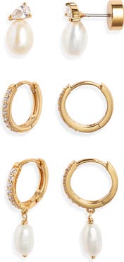 Nordstrom Set of 3 Stud and Hoop Earrings