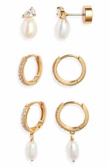 Nordstrom Set of 3 Stud and Hoop Earrings