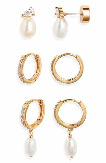 Set of 3 Stud and Hoop Earrings