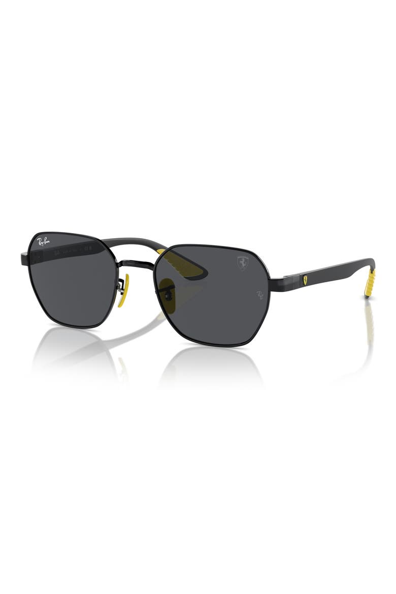 x Scuderia Ferrari 54mm Chromance Irregular Sunglasses, Alternate, color, BLACK
