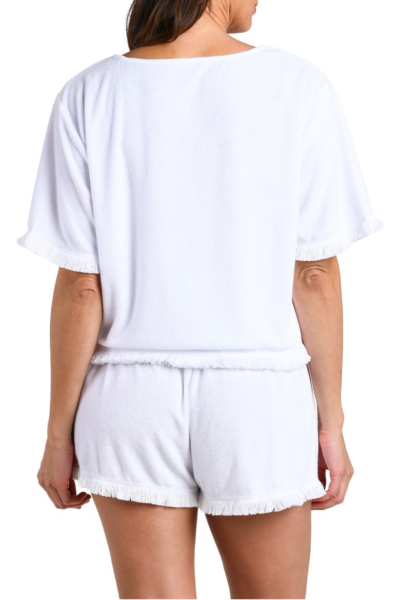 Wild Nomad Fringe Trim Cover-Up Shirt, Alternate, color, WHITE