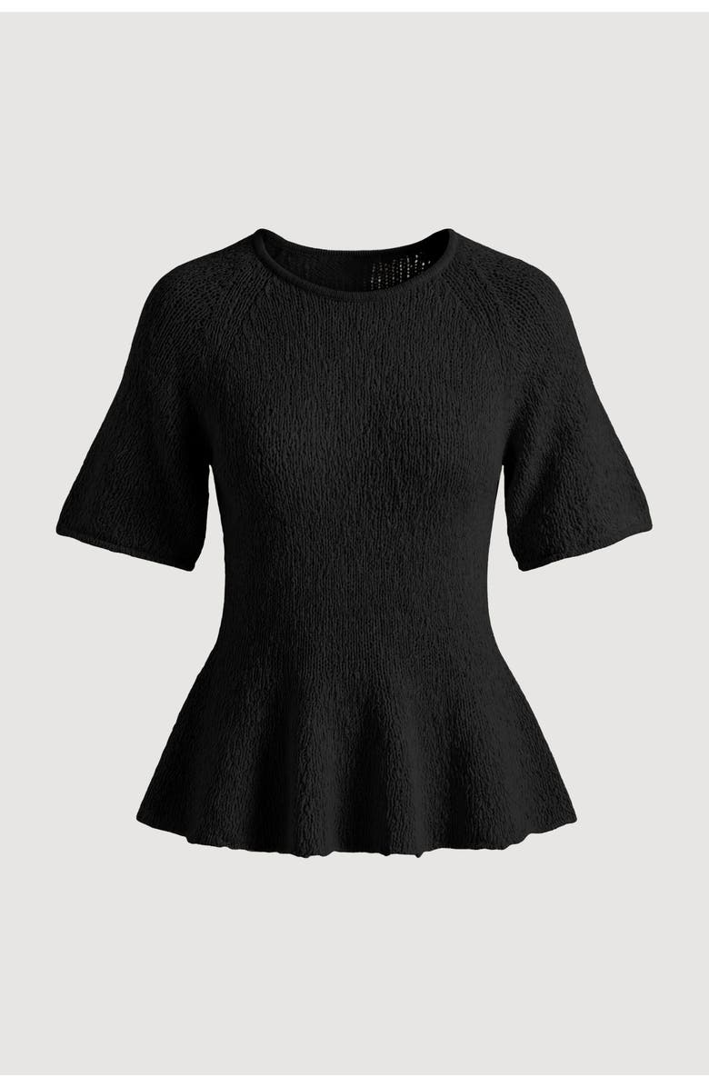 Modern Citizen Valetta Organic Cotton Sculpted Knit Top, Alternate, color, Black