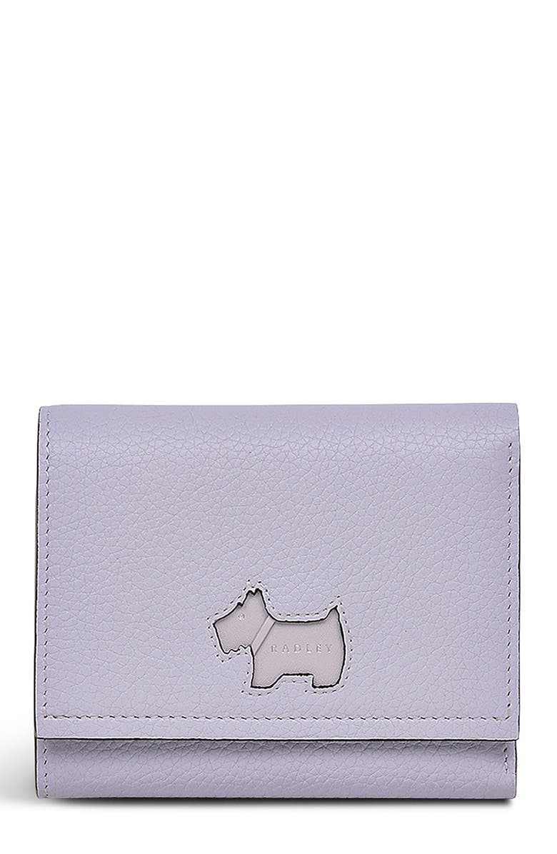 Radley Small Leather Flapover Wallet, Main, color, Bellflower