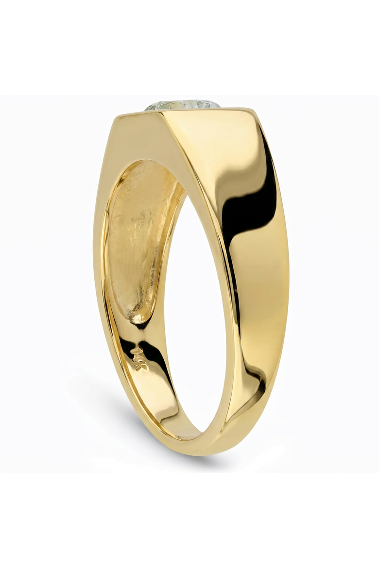 1Ct Men's Diamond Ring Gold Lab Grown, Alternate, color, 10k Yellow Gold