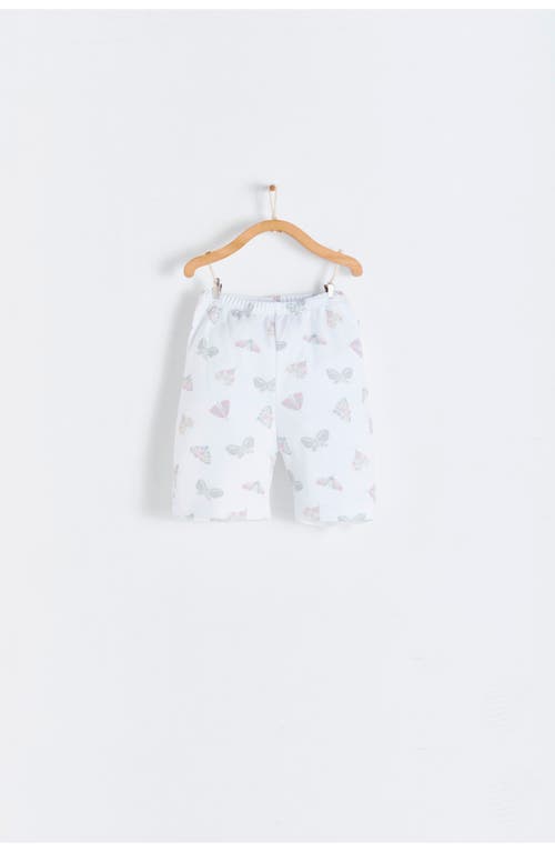 Babycottons Premium Peruvian Pima Cotton Lisa Short Tee & Pants Pajama Set For Infant In White