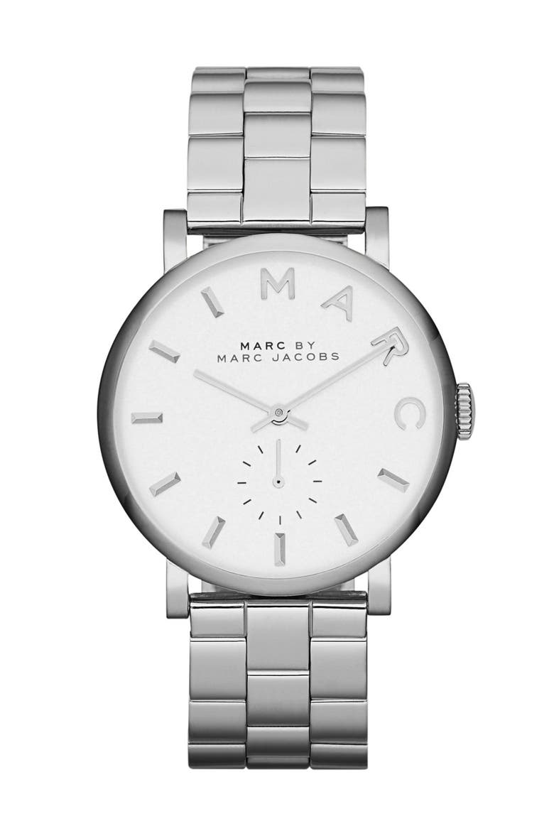 'Baker' Bracelet Watch, 37mm, Main, color, SILVER