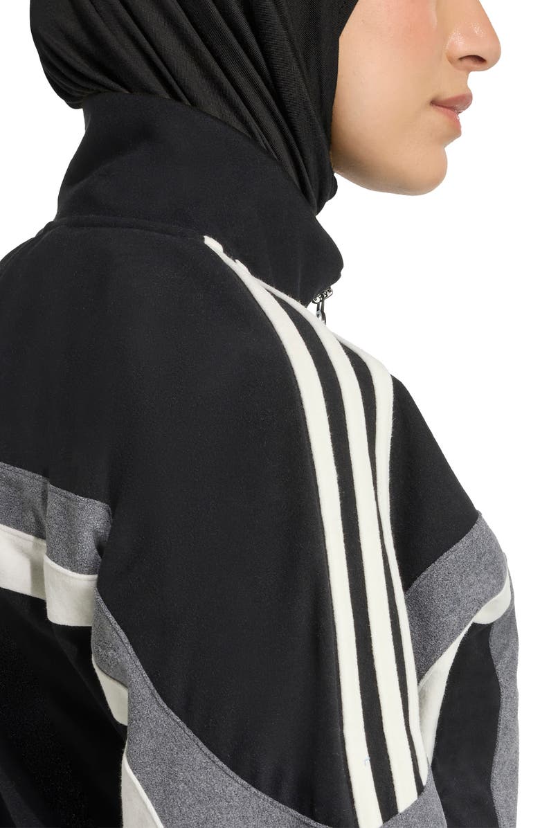 adidas Fleece Crop Track Jacket, Alternate, color, 