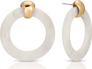 Ettika Mother-of-Pearl Open Ring Earrings