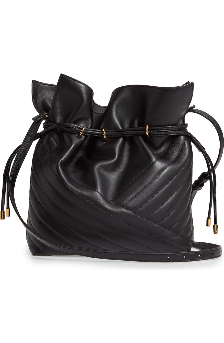 Tory Burch Kira Chevron Quilted Leather Bucket Bag, Alternate, color,