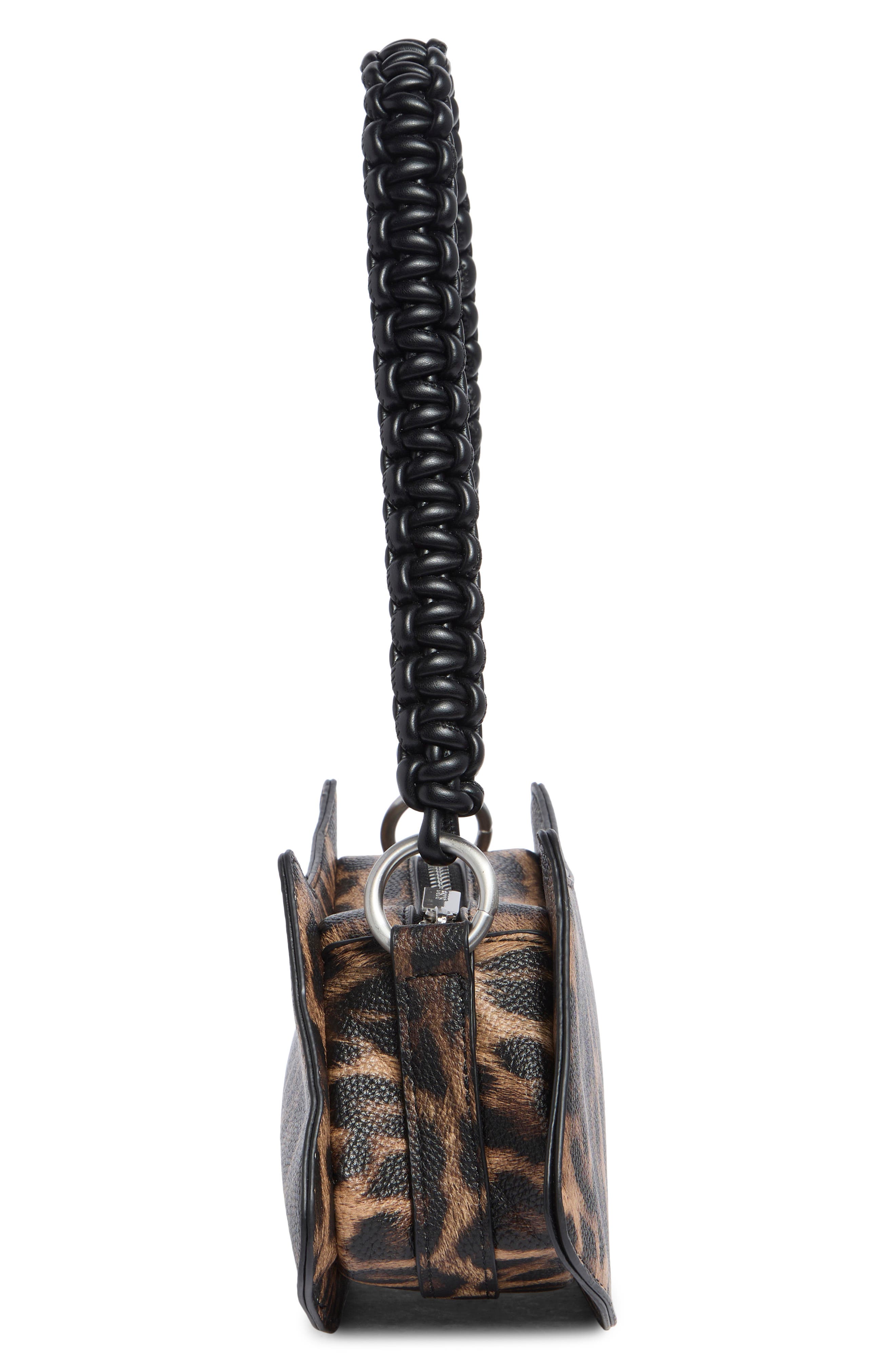 Leopard Faux Leather Curved Baguette Bag, Alternate, color, LEOPARD