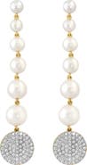 EFFY 14K Yellow Gold Fresh Water Pearl & Diamond Drop Earrings