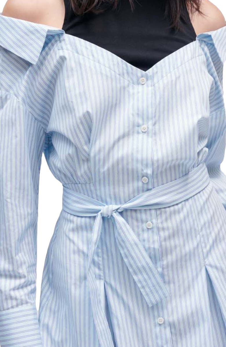 maje Riarisa Cold Shoulder Long Sleeve Turtleneck Shirtdress, Alternate, color, Bleu Clair