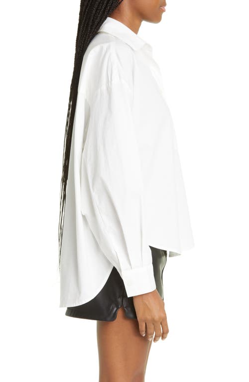 Pistola Sloane Colorblock High-low Stretch Cotton Shirt In Le Blanc