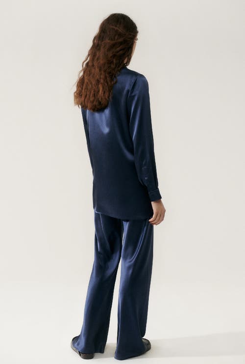Silk Laundry Relaxed Blazer Midnight In Midnight