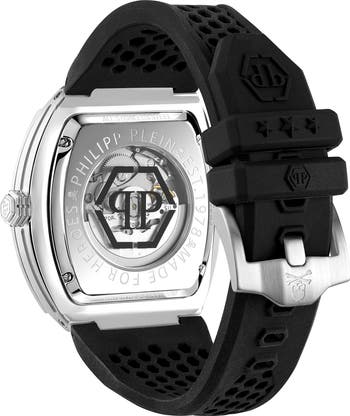 The Skeleton Silicone Strap Watch, 44mm