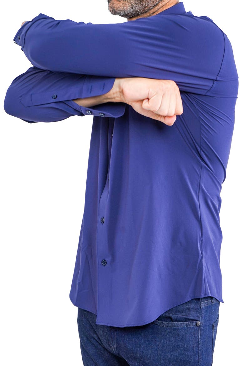 Einstein Stretchcore Performance Button-Up Shirt, Alternate, color, BLUE