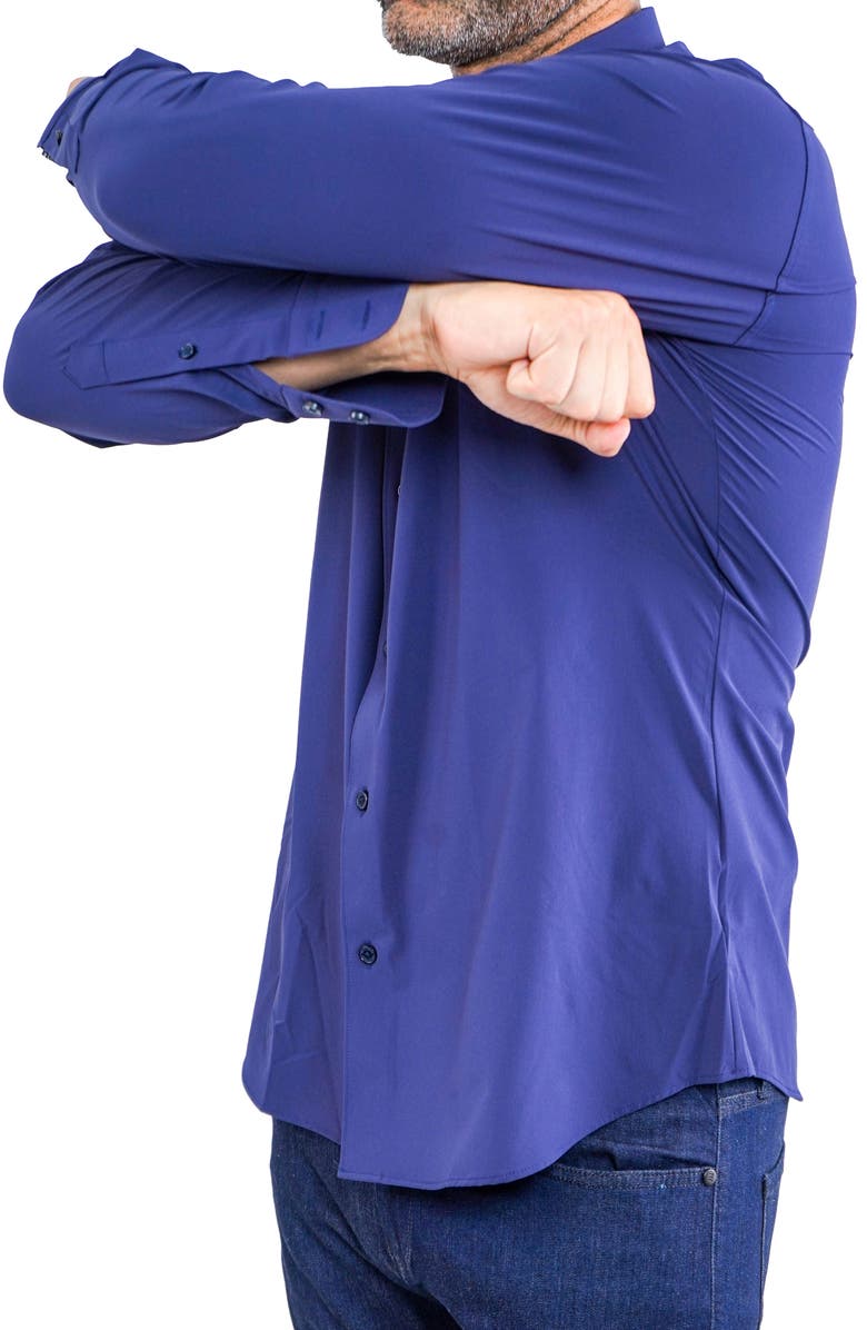 Maceoo Einstein Stretchcore Performance Button-Up Shirt, Alternate, color, Blue