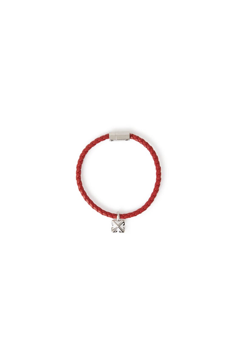 OFF WHITE Women's Arrow Red Leather Bracelet, Main, color, 