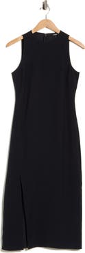 Theory Halter Neck Slit Seam Midi Dress