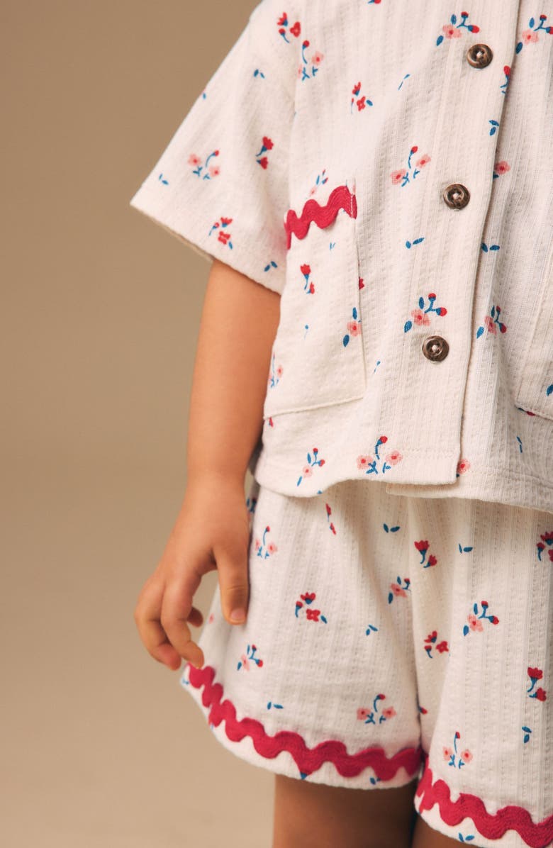 NEXT Kids' Floral Button-Up Shirt & Shorts Set, Alternate, color, Neutral