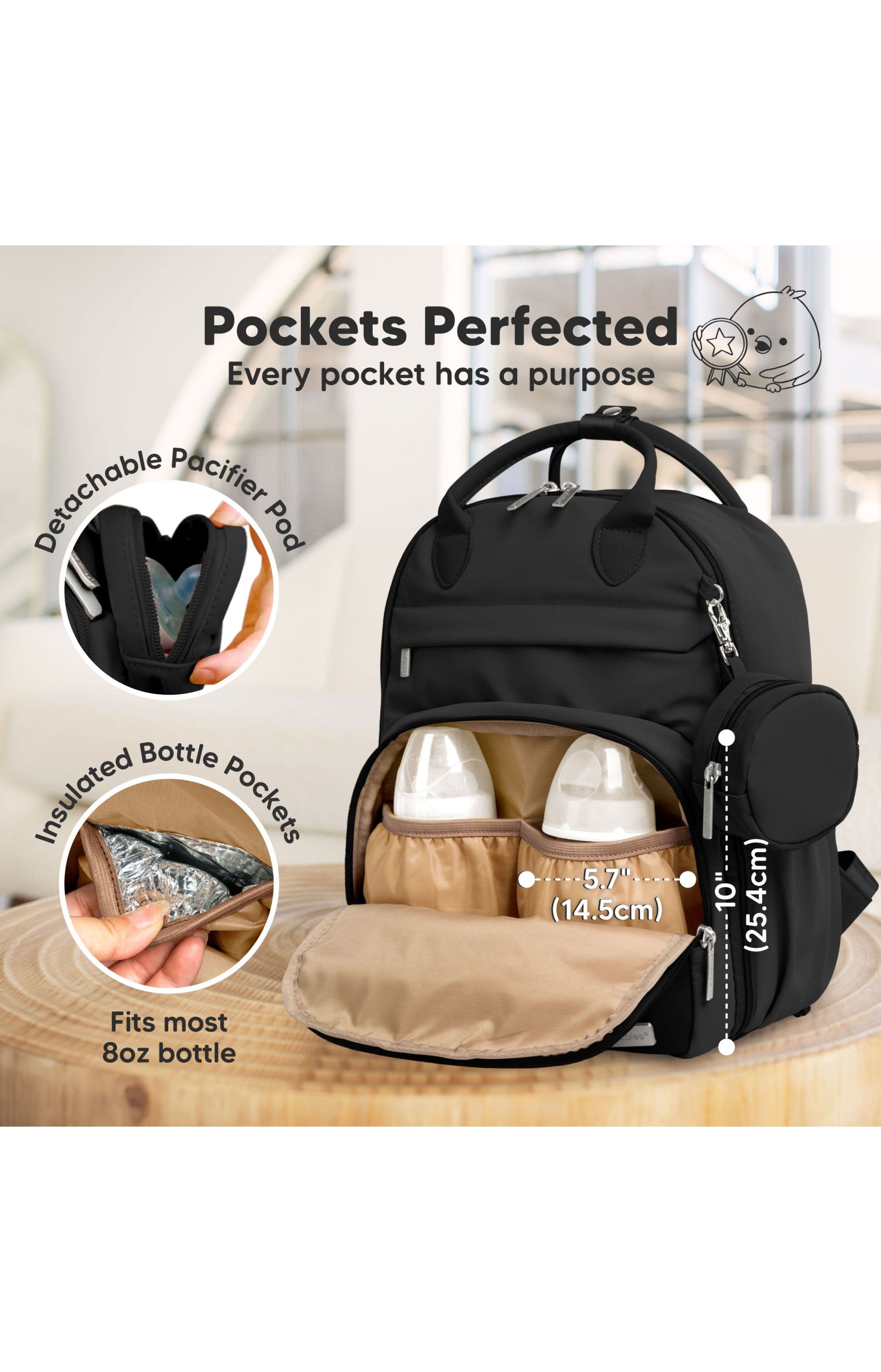 KeaBabies Play Diaper Bag, Alternate, color, Trendy Black