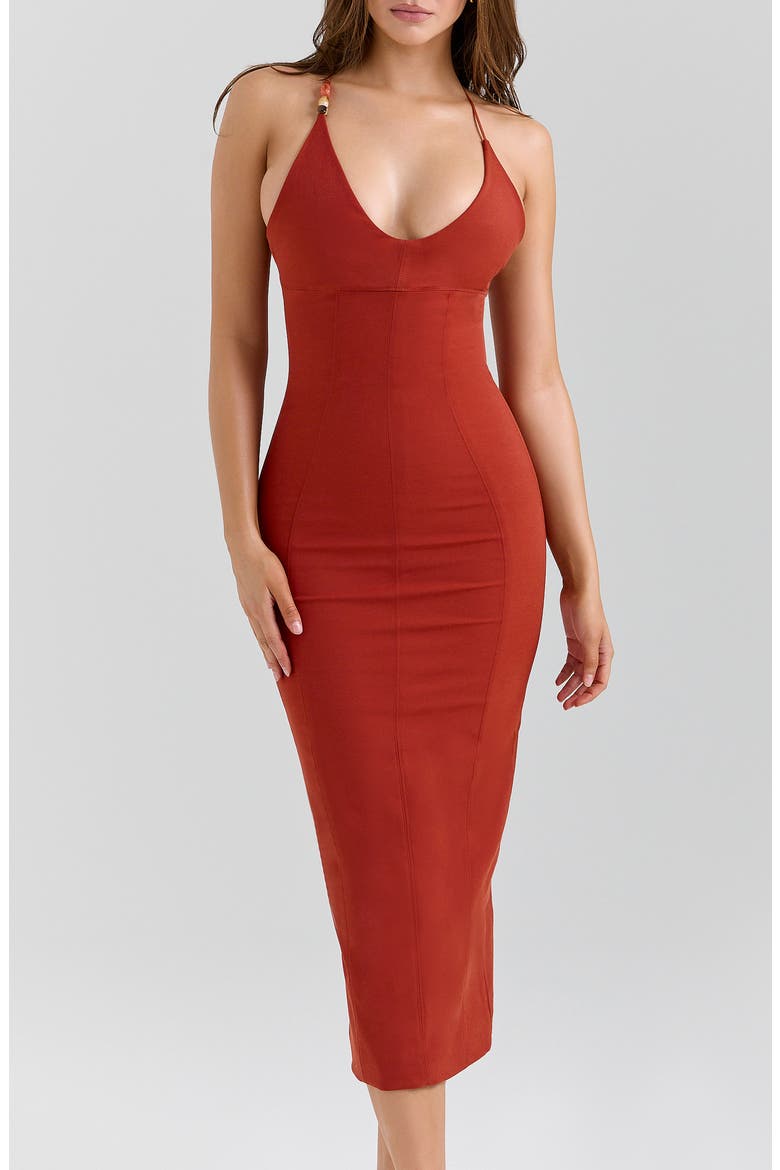 Ria Body-Con Midi Dress, Alternate, color, TERRACOTTA