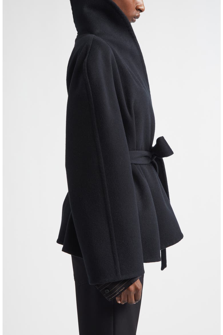 Short Double Face Wool Wrap Coat, Alternate, color, 1000 BLACK