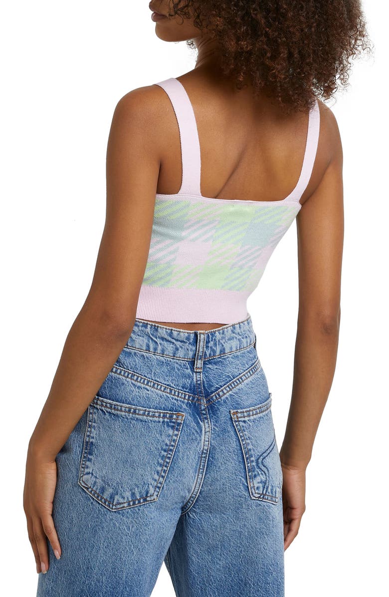 River Island Candy Check Sweater Tank, Alternate, color, 