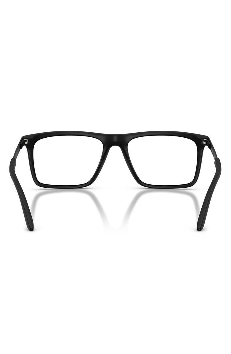 Emporio Armani 55mm Square Optical Glasses, Alternate, color, Matte Black / Demo Lens