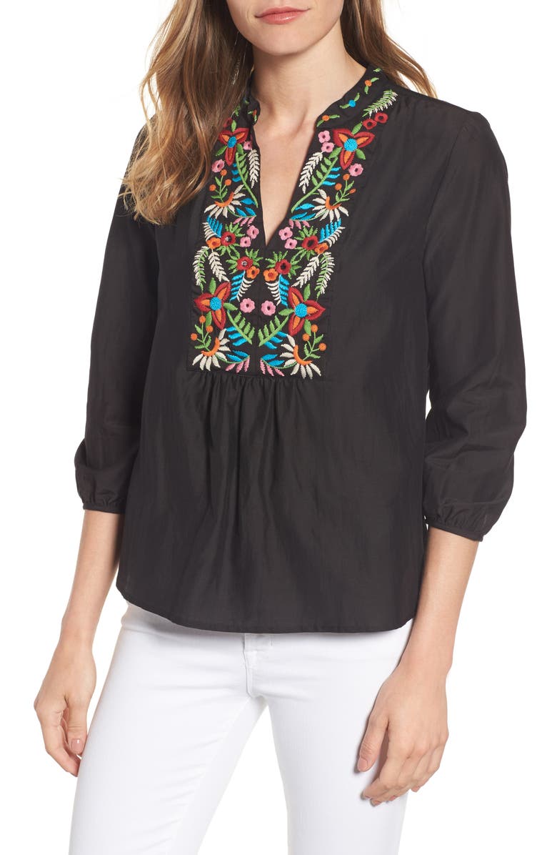 VELVET by Graham & Spencer Embroidered Blouse, Main, color, 