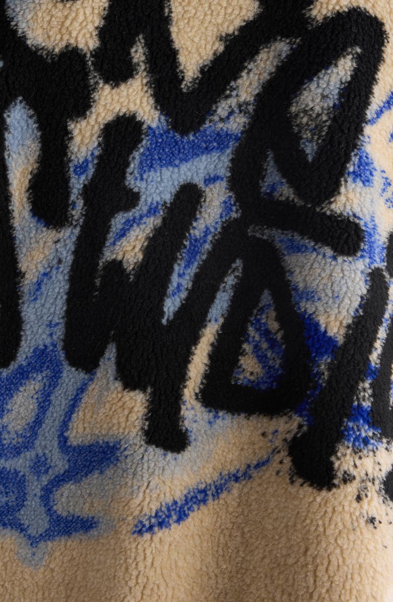 Acne Studios Oversize Spray Painted Fleece Zip Jacket, Alternate, color, 