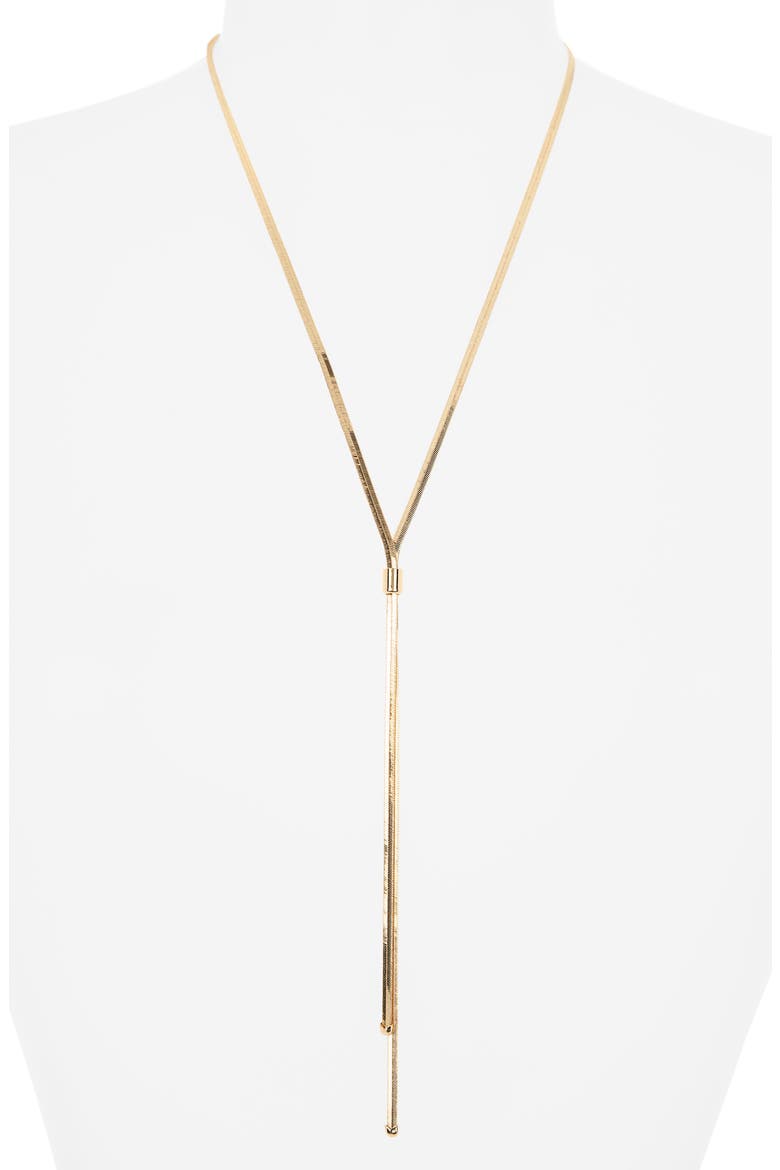 Y-Drop Chain Necklace, Alternate, color, GOLD